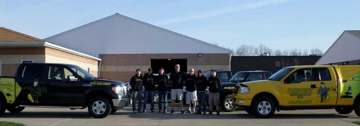 Prevent Pest Control team members by their vans